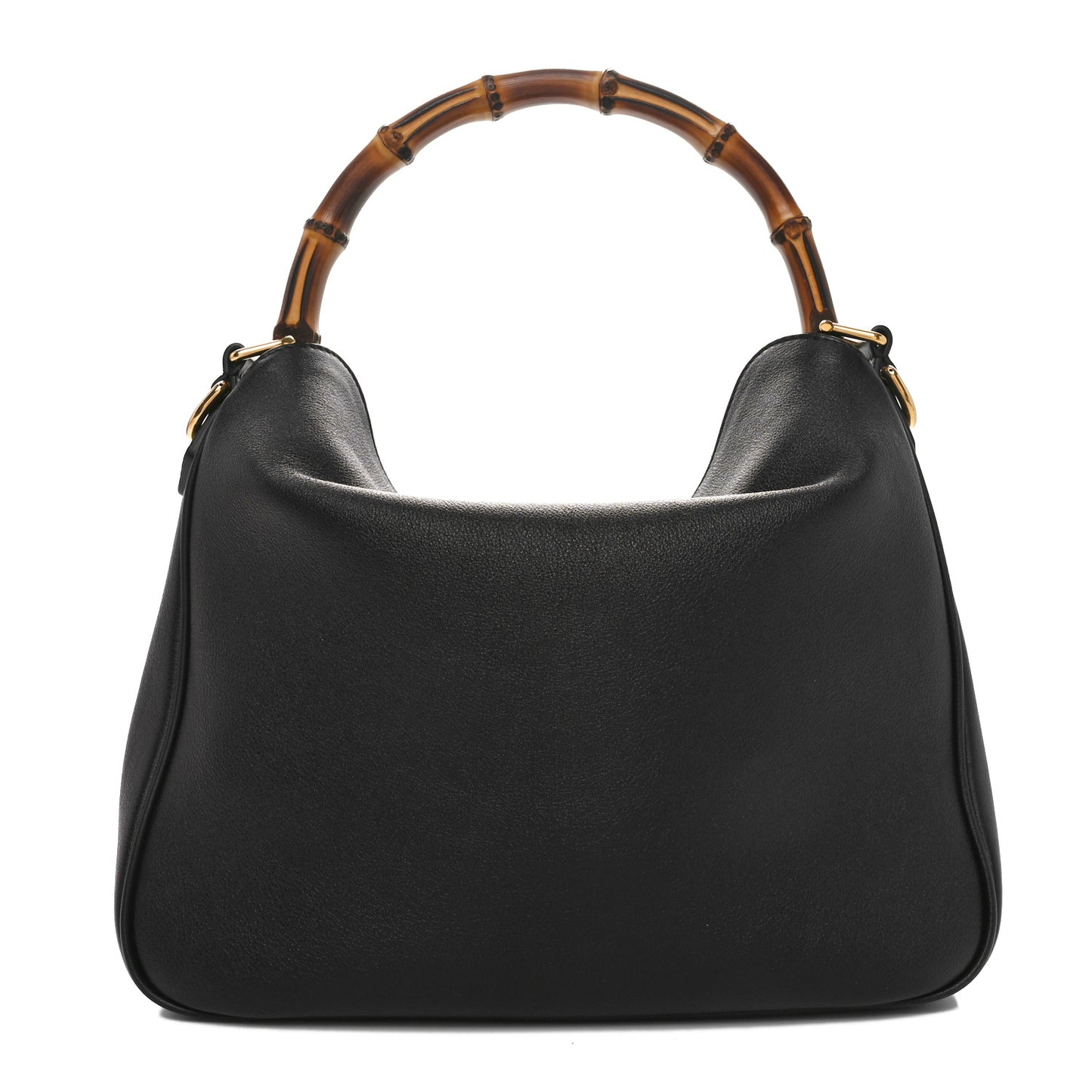 Softy Wonka Textured Dollar Calfskin Medium Diana Shoulder Bag Black