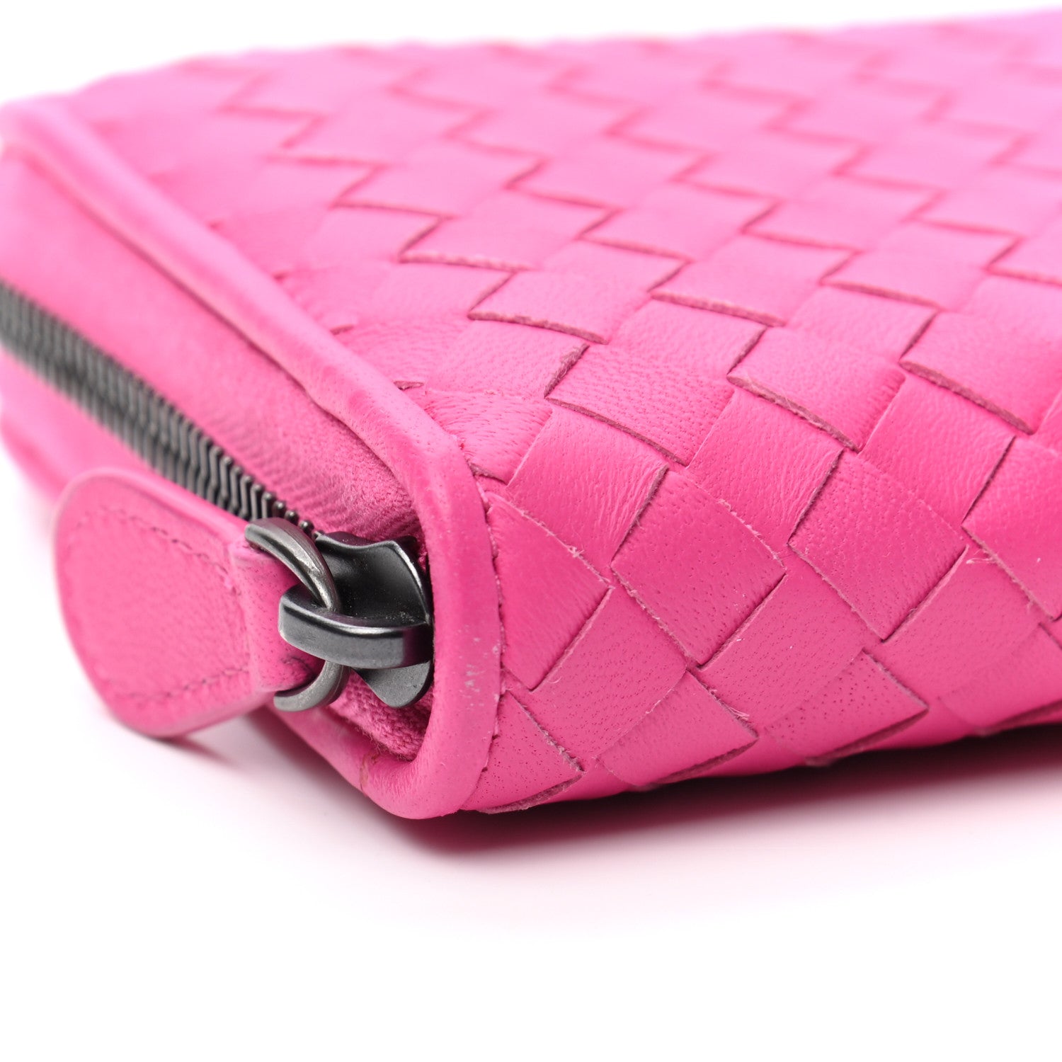 Bottega Veneta Nappa Intrecciato Zip Around Wallet Pink 9 of 10