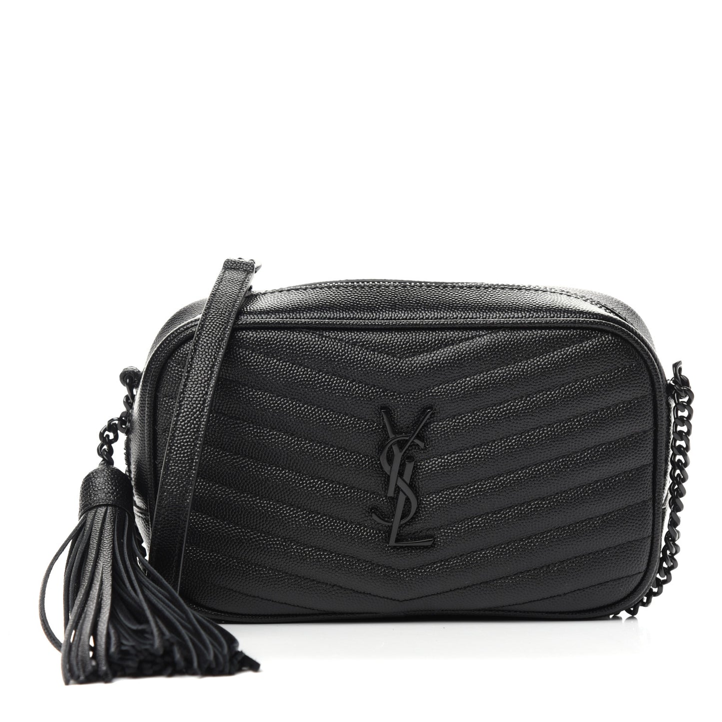 Grain De Poudre Matelasse Monogram Mini Lou Camera Bag Black