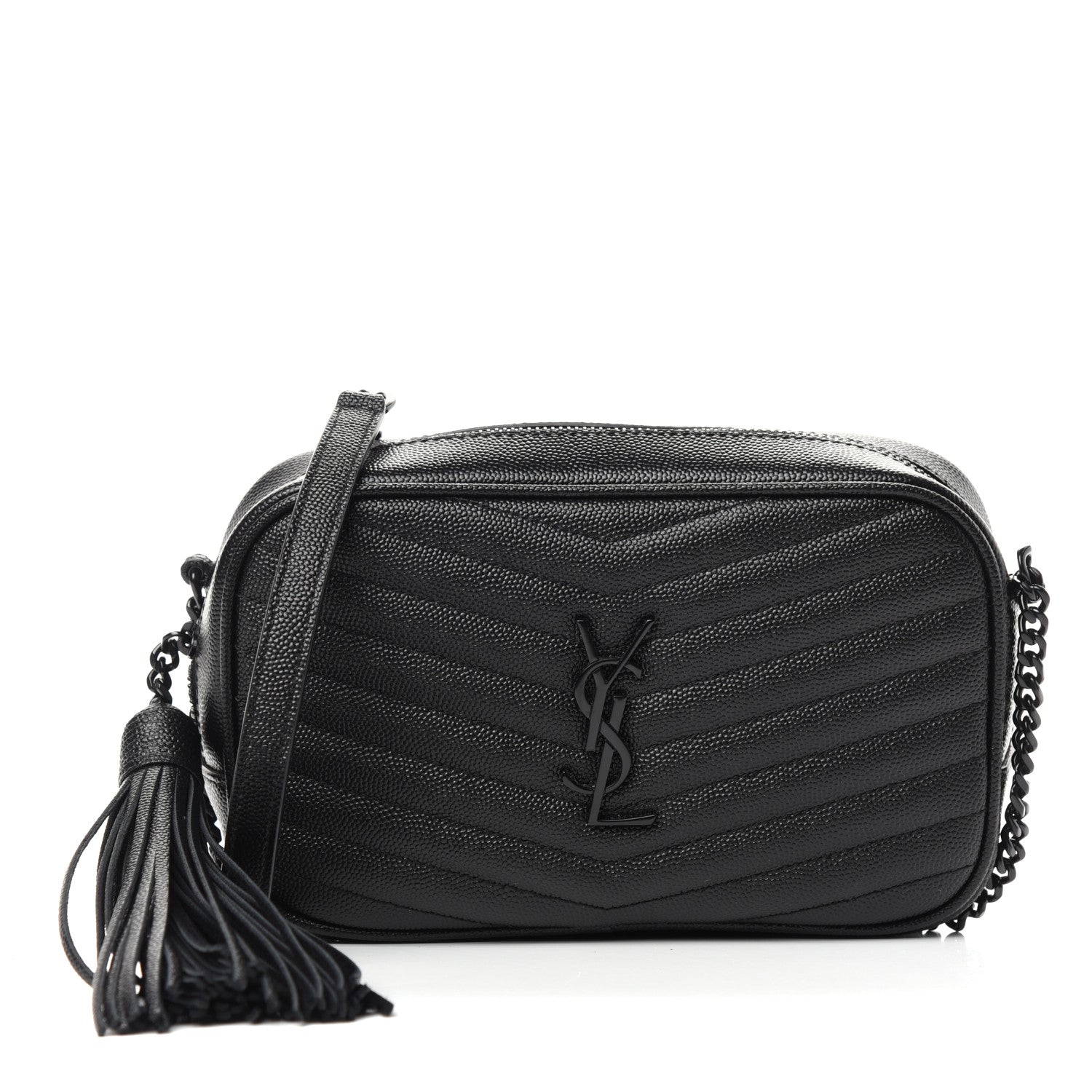 Saint Laurent Grain De Poudre Matelasse Monogram Mini Lou Camera Bag Black 1 of 10