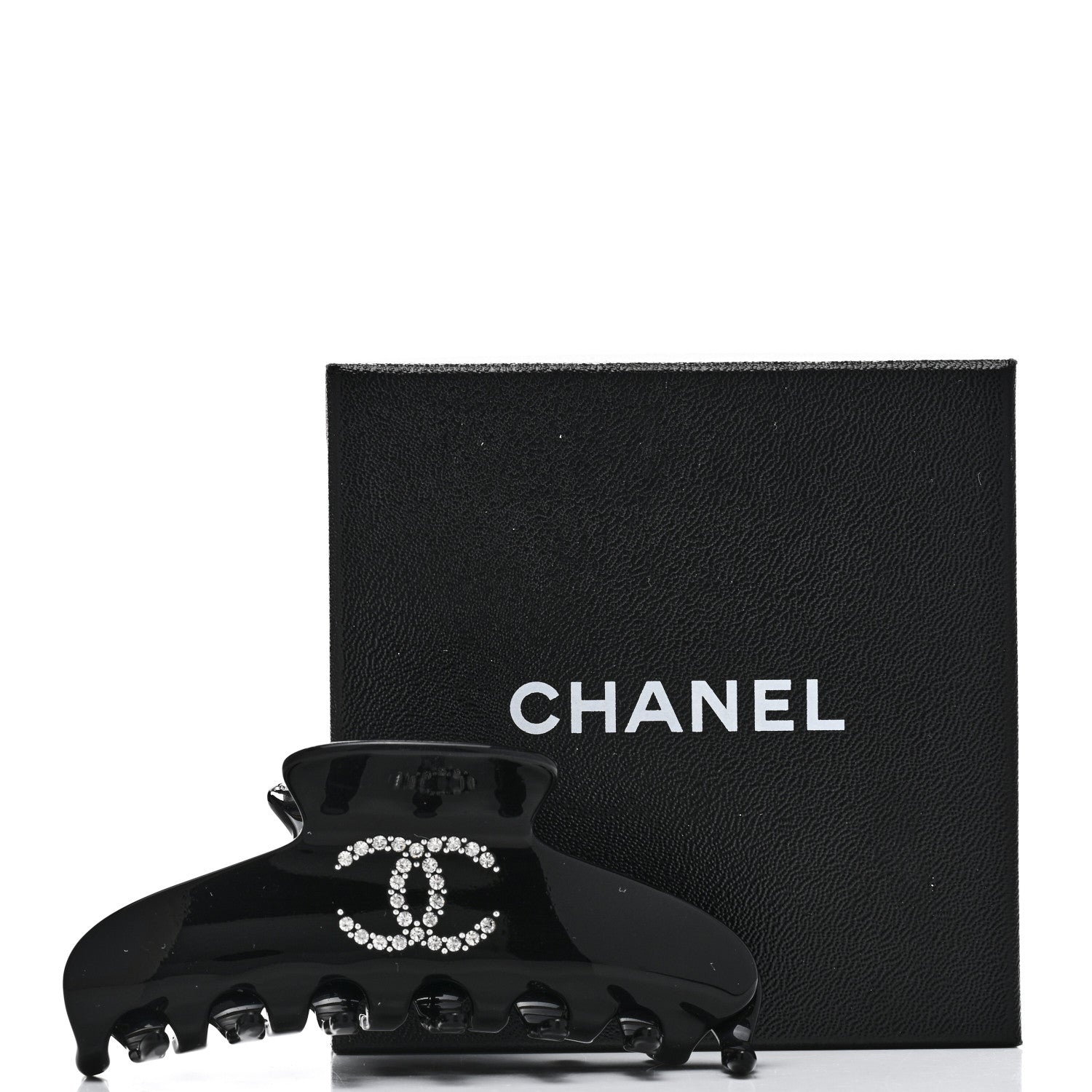 Chanel Resin Enamel Crystal CC Hair Clip Black 5 of 5