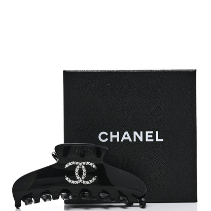 Chanel Resin Enamel Crystal CC Hair Clip Black 5 of 5