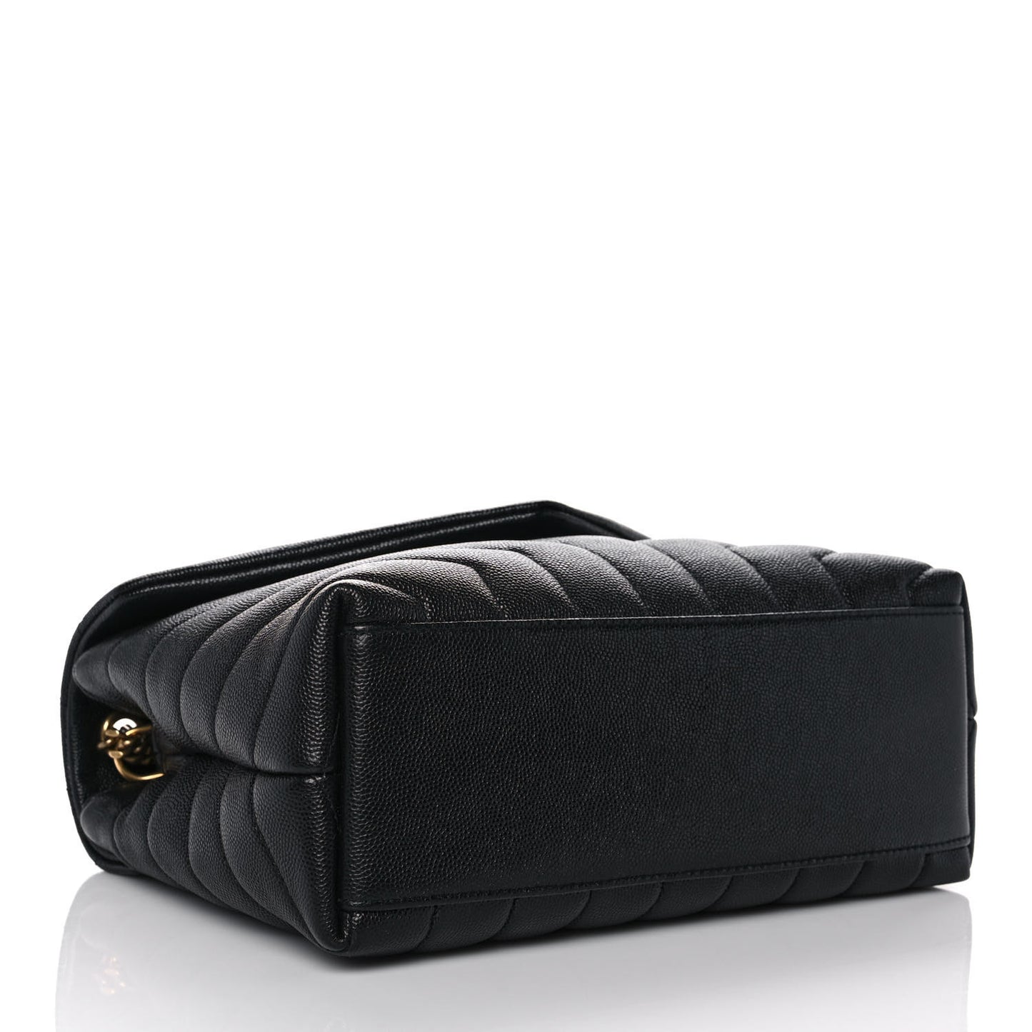 Grain de Poudre Calfskin Y Quilted Monogram Small Loulou Chain Satchel Black