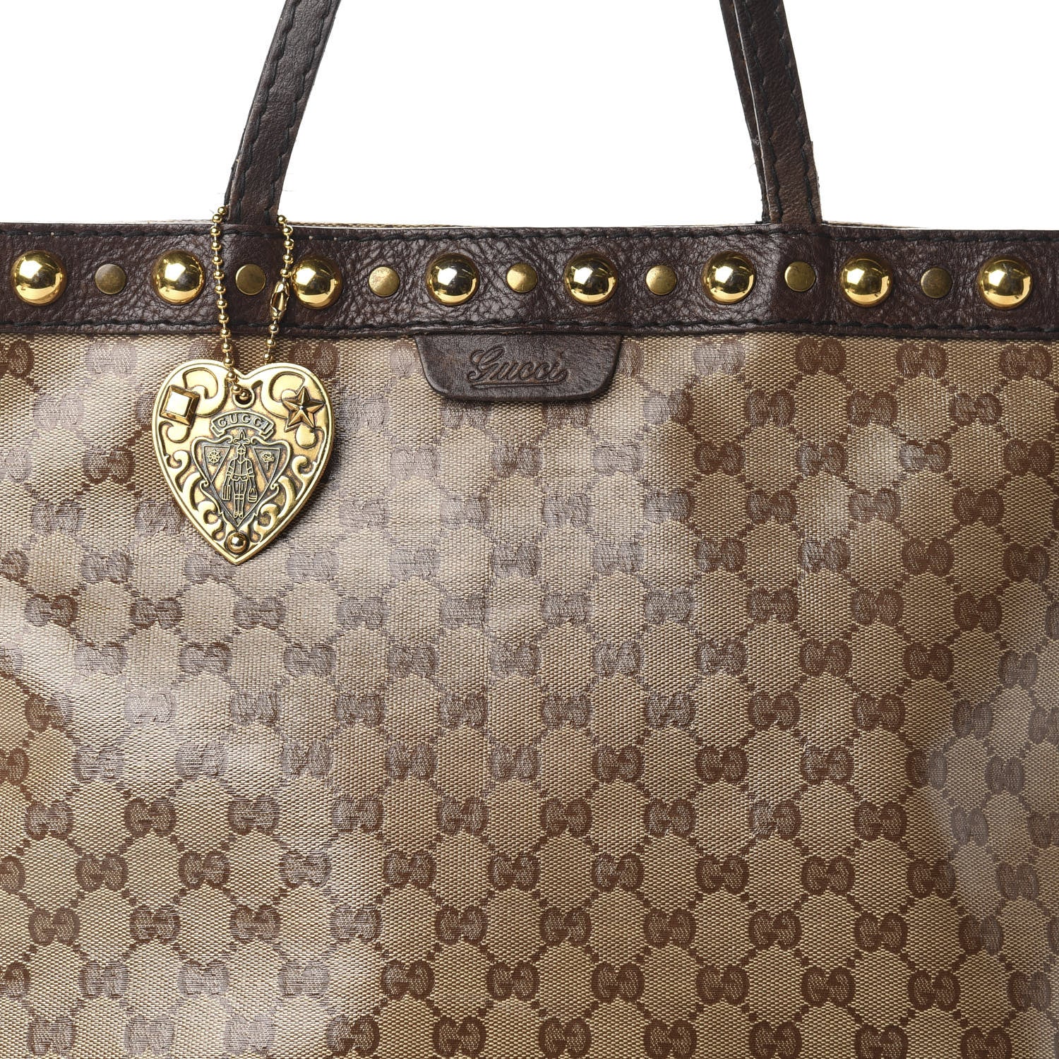 Gucci Crystal Monogram Large Babouska Vertical Shopping Tote Dark Brown 15 of 15