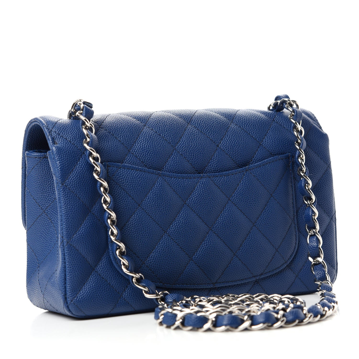 Chanel Caviar Quilted Mini Rectangular Flap Blue 3 of 12