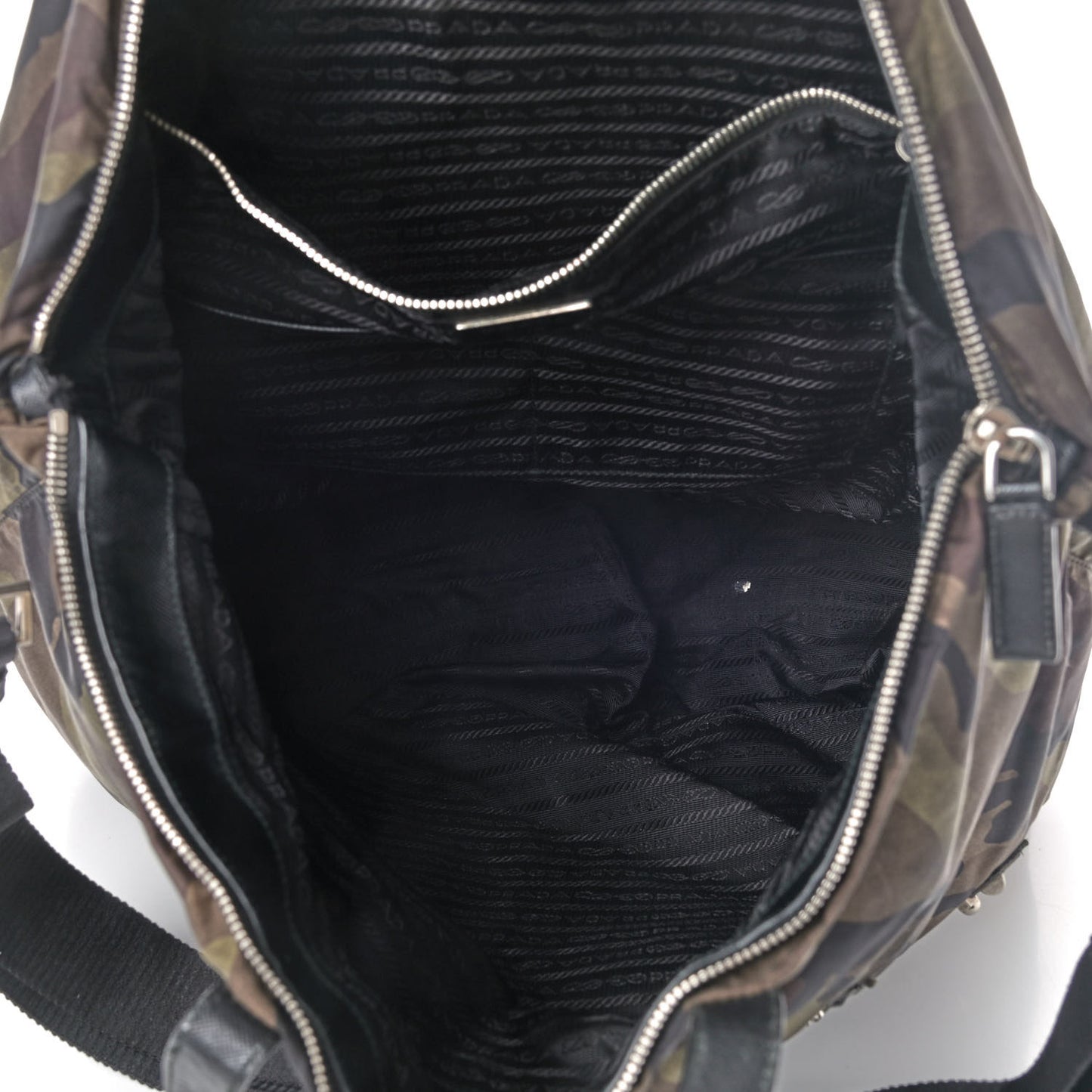 Tessuto Nylon Skull Camouflage Tote Green