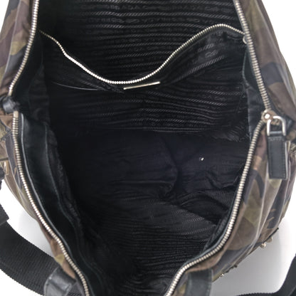 Prada Tessuto Nylon Skull Camouflage Tote Green 4 of 4