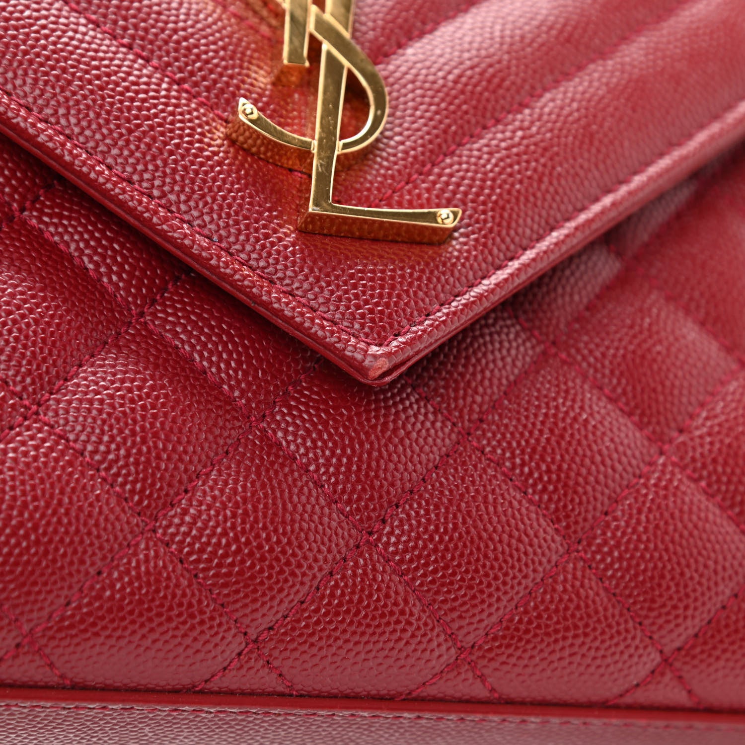 Saint Laurent Grain De Poudre Textured Mixed Matelasse Triquilt Medium Monogram Satchel Oxblood 10 of 13