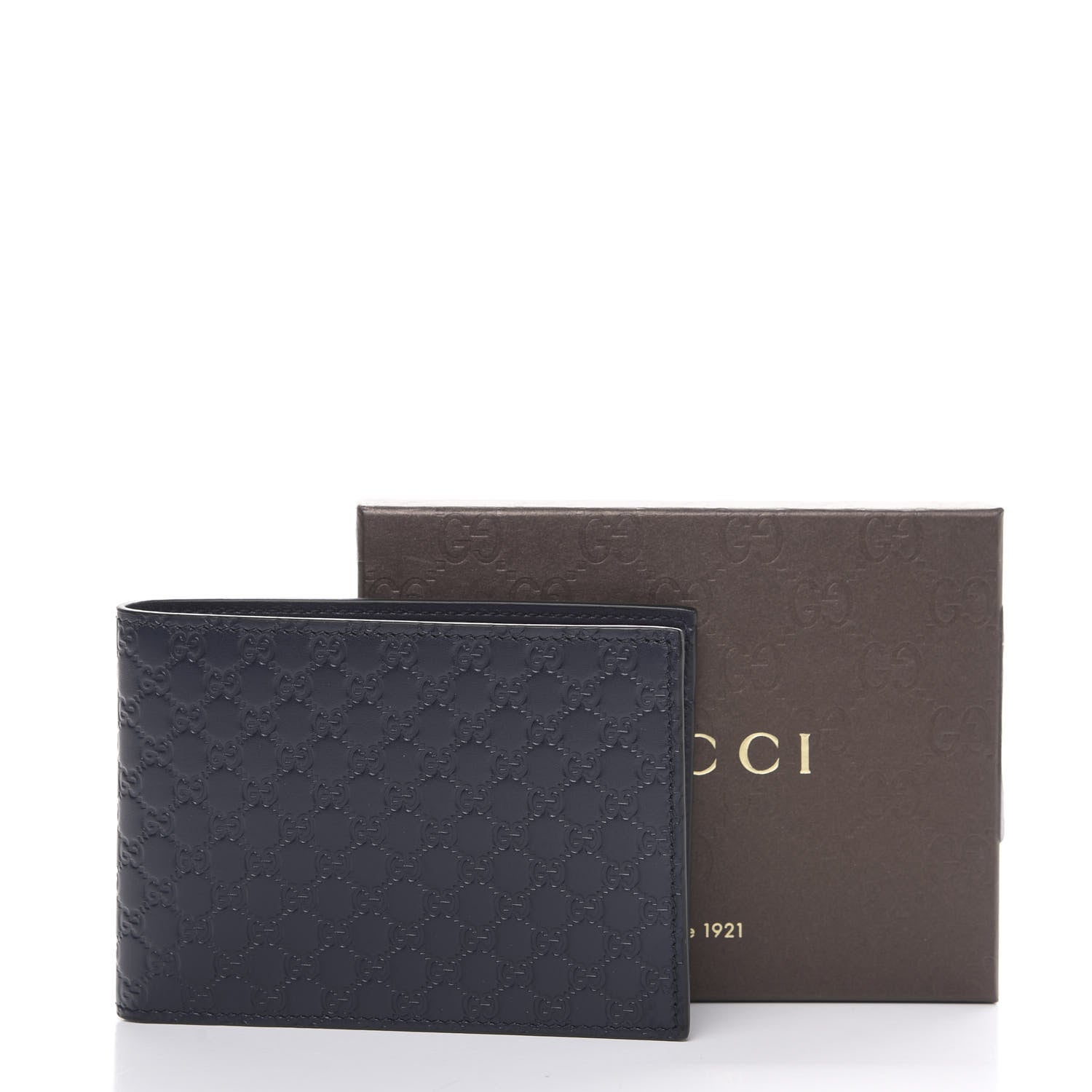 Gucci Microguccissima Bi-Fold Wallet Navy Blue 14 of 14