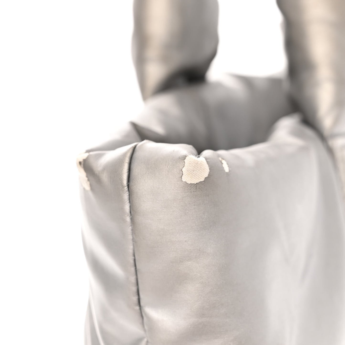 Nylon Quilted Small Coco Cocoon Tote Silver