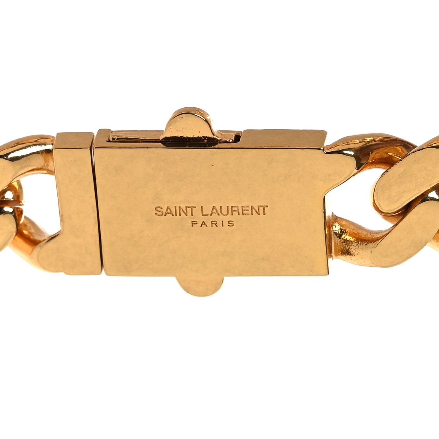 Saint Laurent Metal Curb Chain Necklace Gold Silver 4 of 4