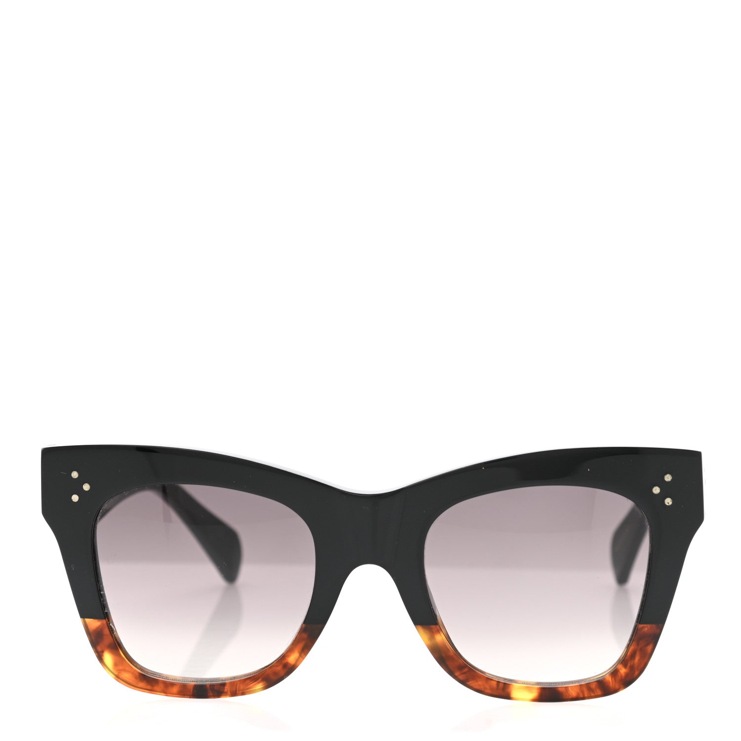 Celine Acetate Polarized Cat Eye Sunglasses CL4004IN Havana Black 2 of 7