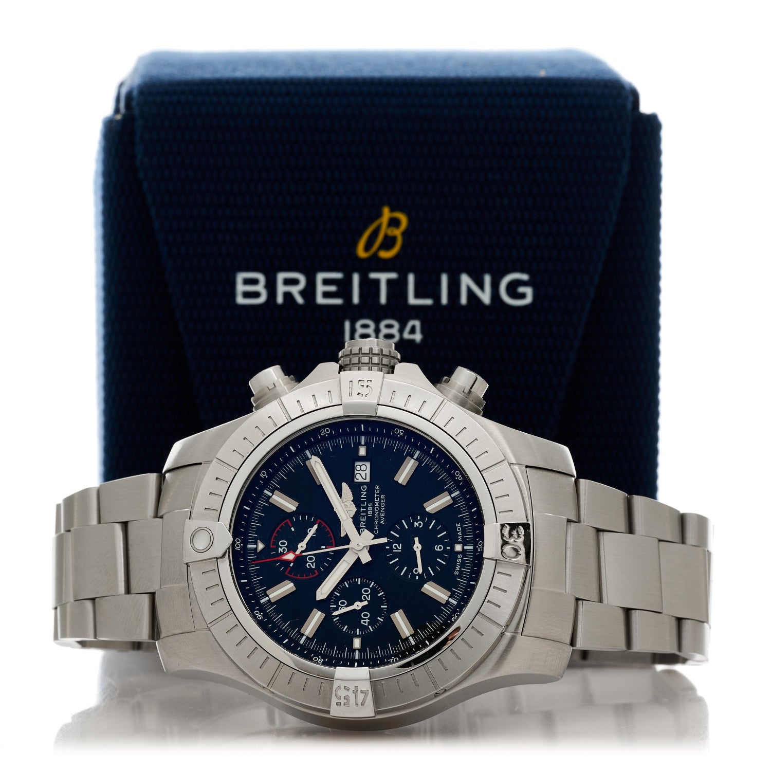 Breitling Stainless Steel 48mm Super Avenger Chronograph Automatic Watch Black A13375 5 of 5