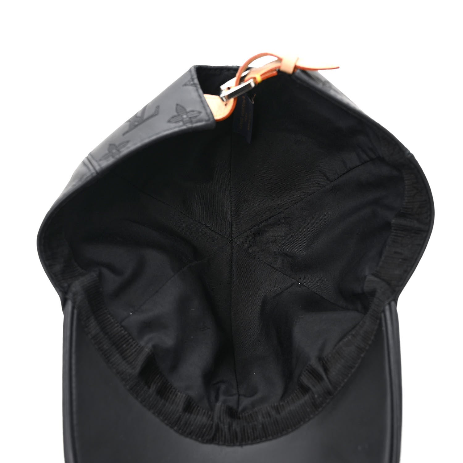 Louis Vuitton Calfskin Monogram Shadow Baseball Cap Black 7 of 9