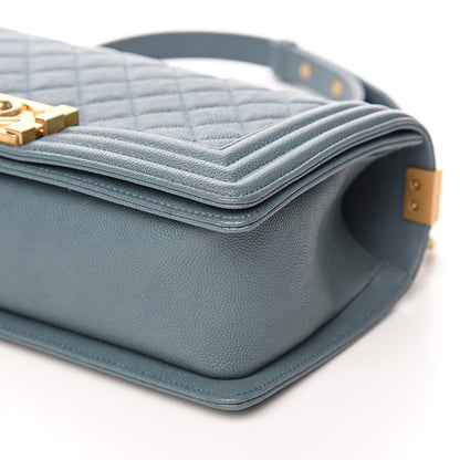 Chanel Caviar Quilted Medium Boy Flap Blue 9 of 11