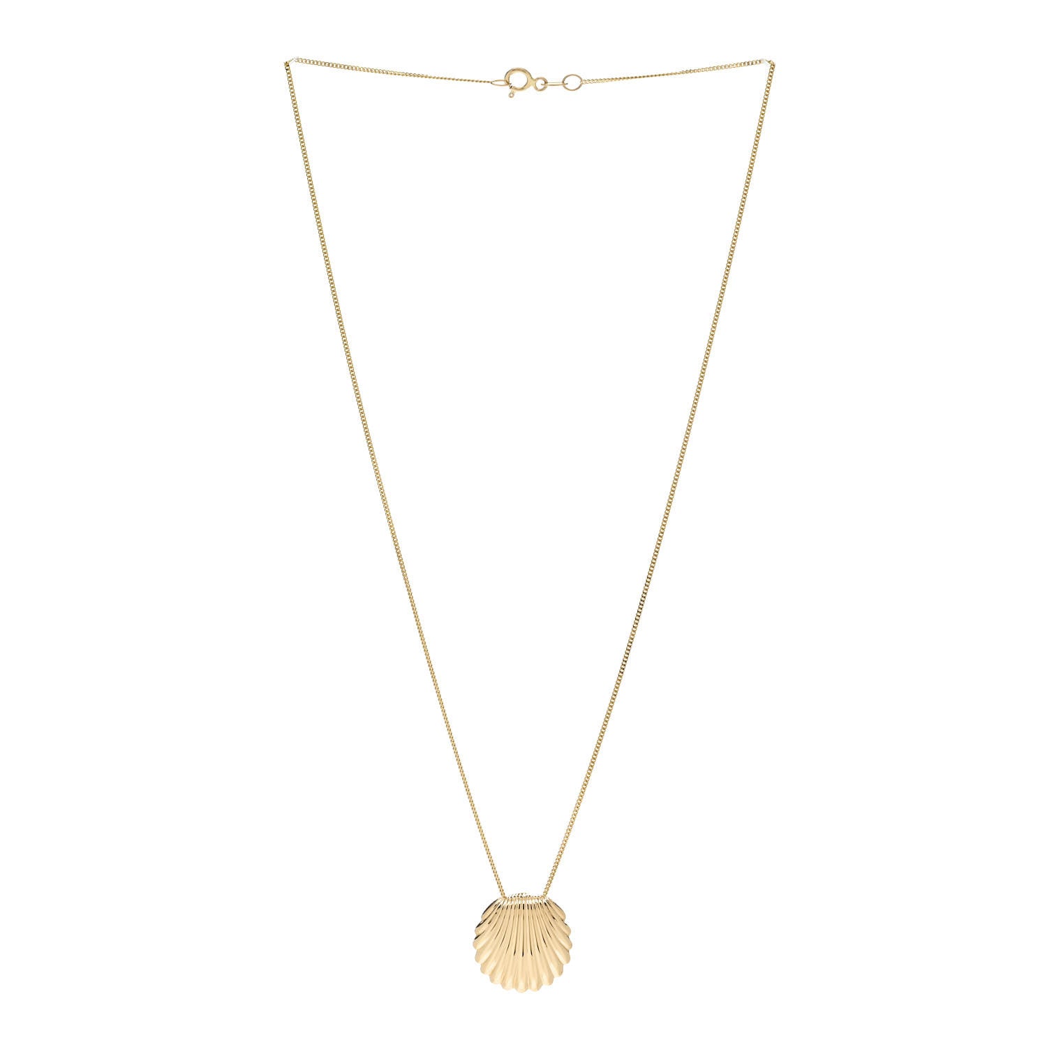 Tiffany 14K Yellow Gold Seashell Pendant Necklace 3 of 6
