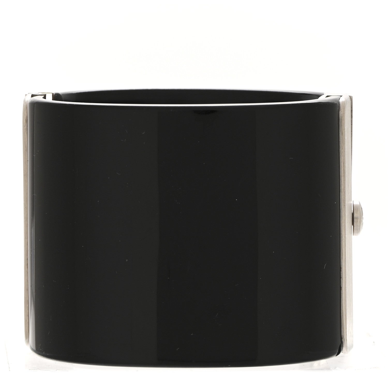 Chanel Resin Crystal CC Wide Cuff Black 3 of 4