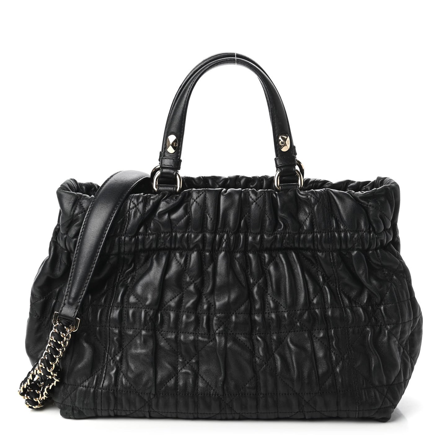 Gaufre Lambskin Cannage Delices Tote Black