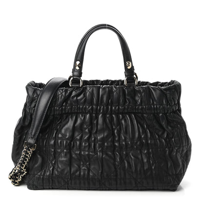 Christian Dior Gaufre Lambskin Cannage Delices Tote Black 1 of 10