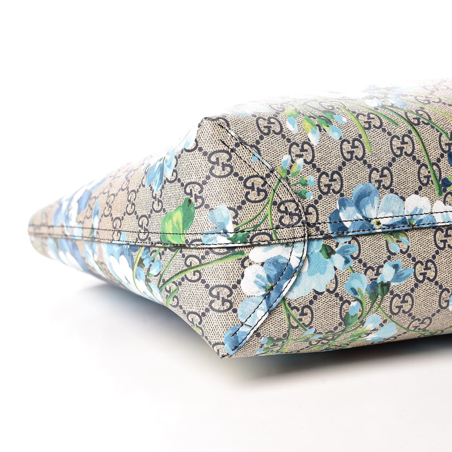 GG Supreme Monogram Blooms Medium Reversible Tote Beige Blue Navy