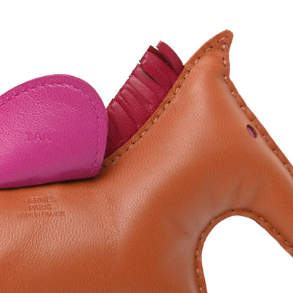 Hermes Milo Lambskin Grigri Rodeo Horse Bag Charm GM Gold Rubis Rose Pourpre 3 of 5
