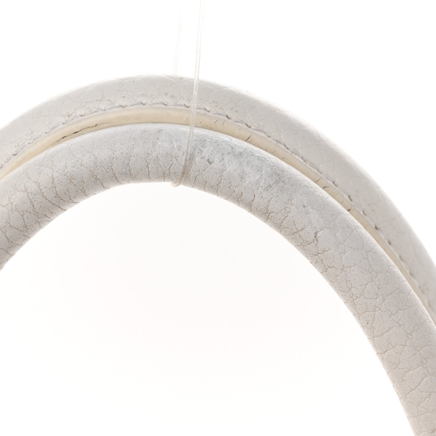 London Grainy Calfskin Small Greenwood Bowling Bag White