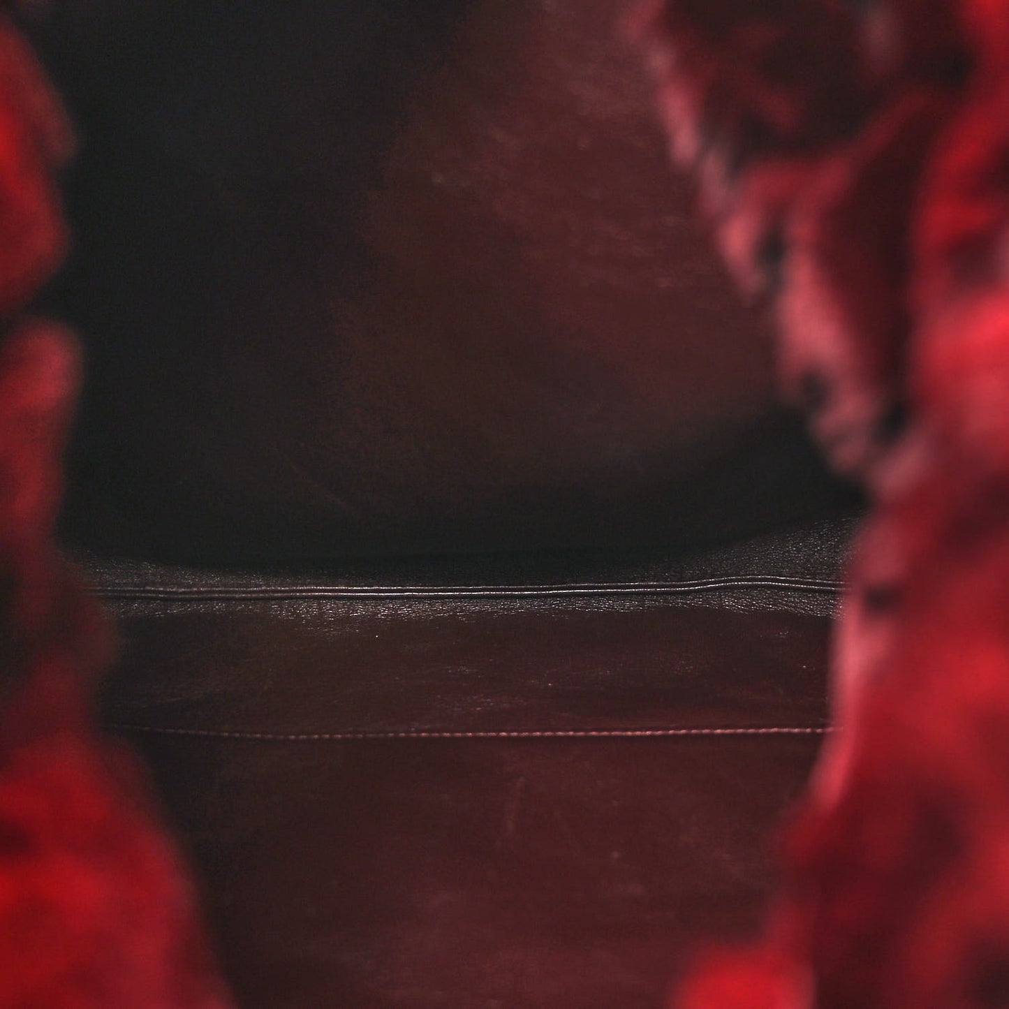 Rabbit Fur Quilted Pattern Shopping Tote Burgundy