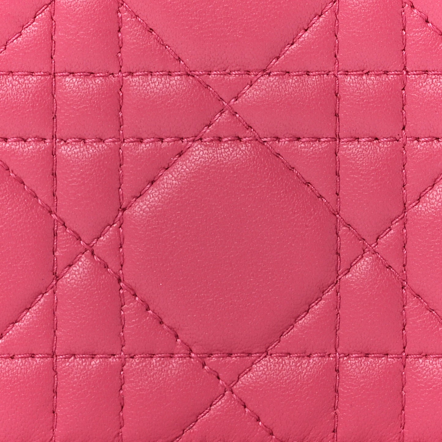 Lambskin Cannage Mini Lady Dior Wallet Pink