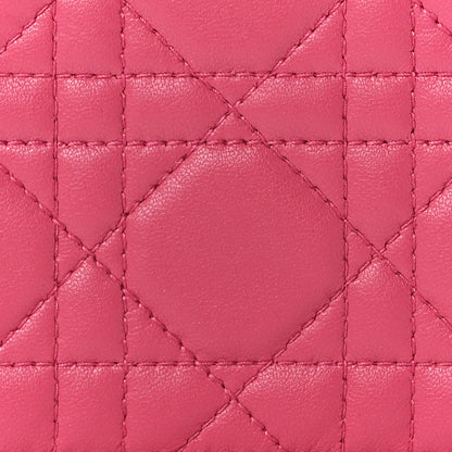 Christian Dior Lambskin Cannage Mini Lady Dior Wallet Pink 9 of 13