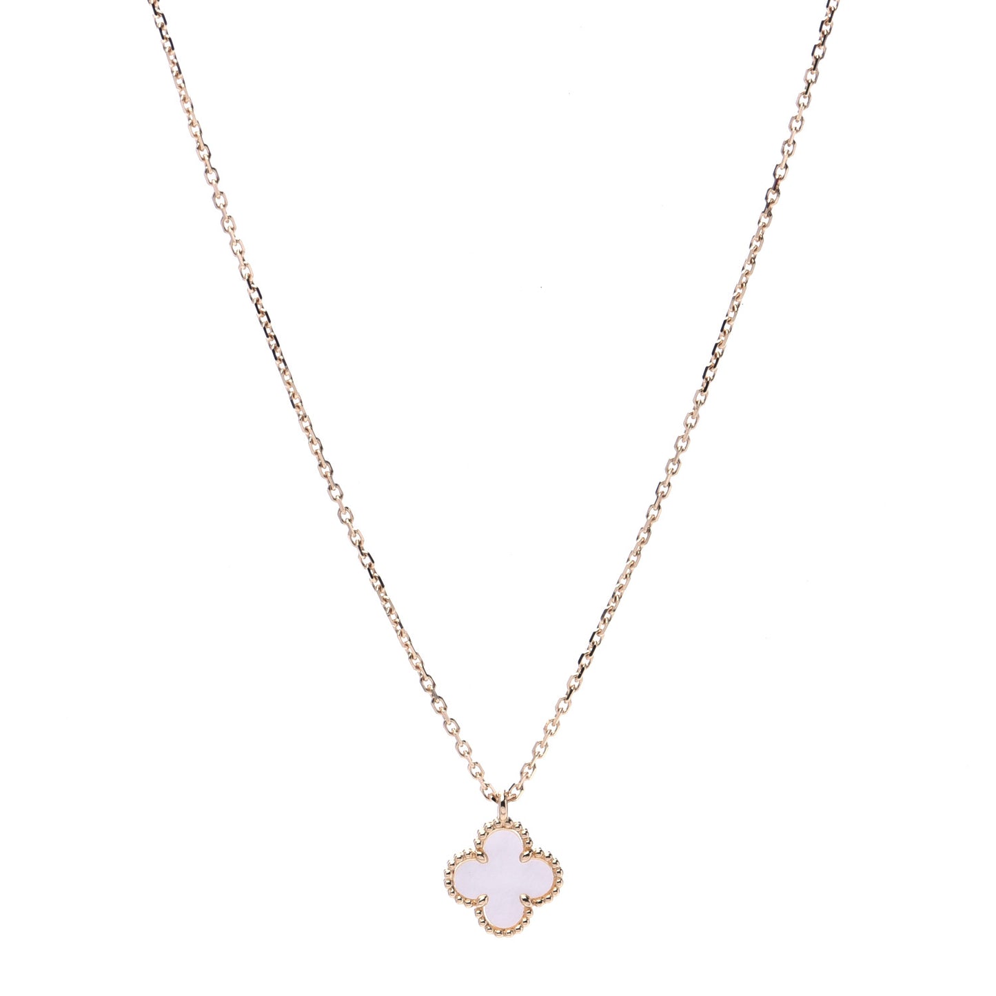 18K Yellow Gold Mother of Pearl Sweet Alhambra Pendant Necklace