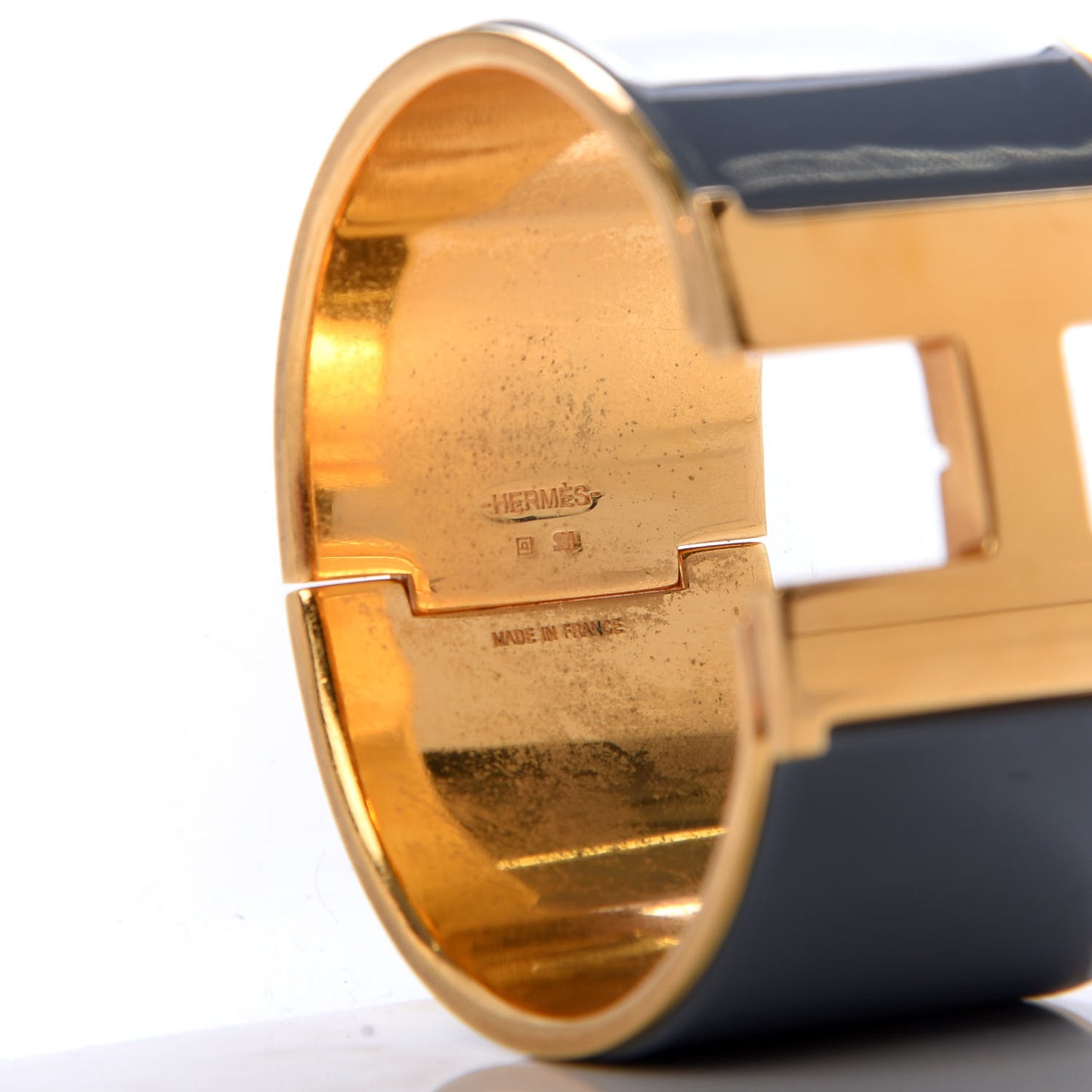 Enamel Extra Wide Clic Clac H Bracelet PM Slate