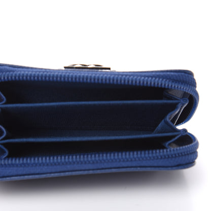 Chanel Caviar Quilted Boy Zip Around Coin Purse Wallet Dark Blue 5 of 7