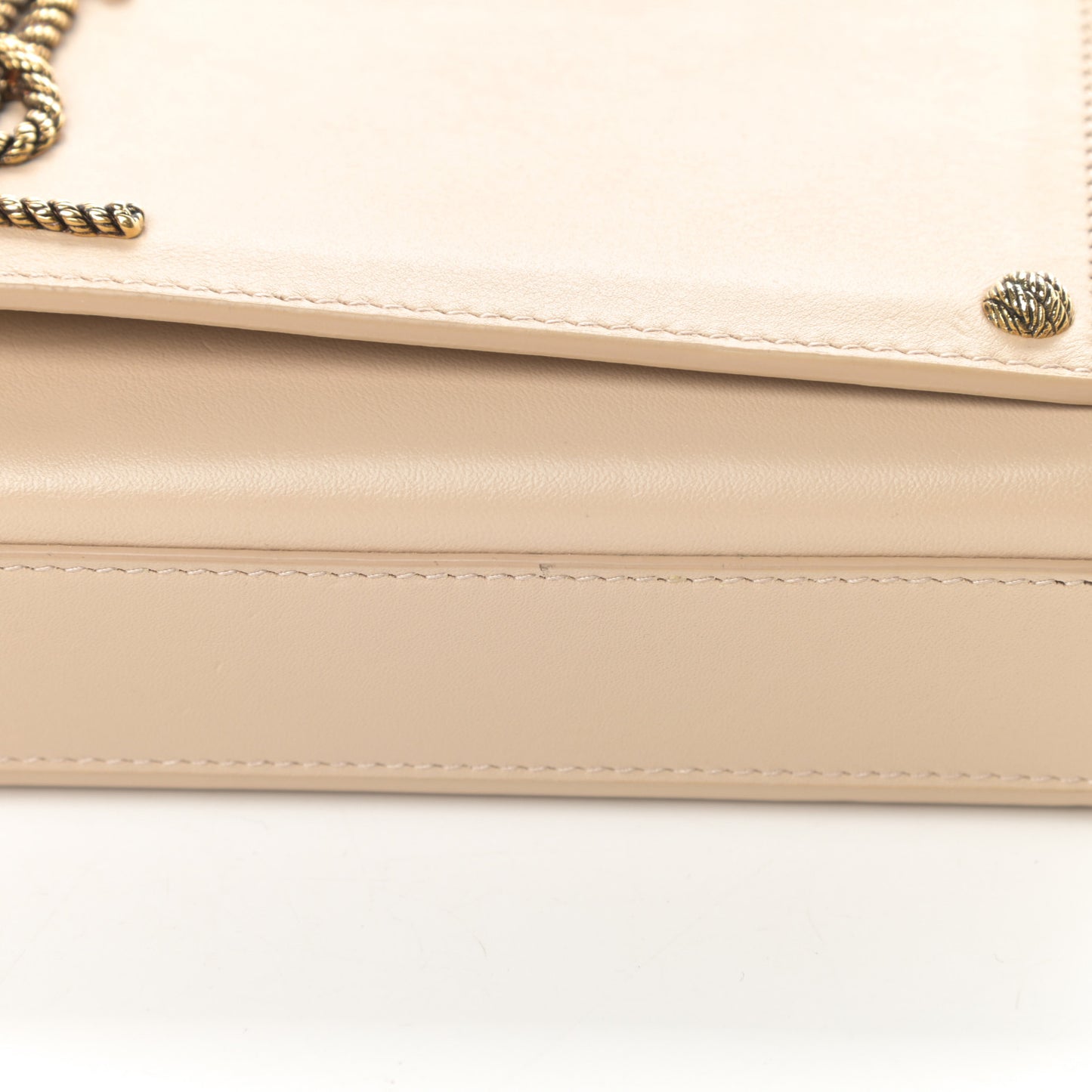 Smooth Calfskin Medium Braided Monogram Kate Satchel Nude Powder