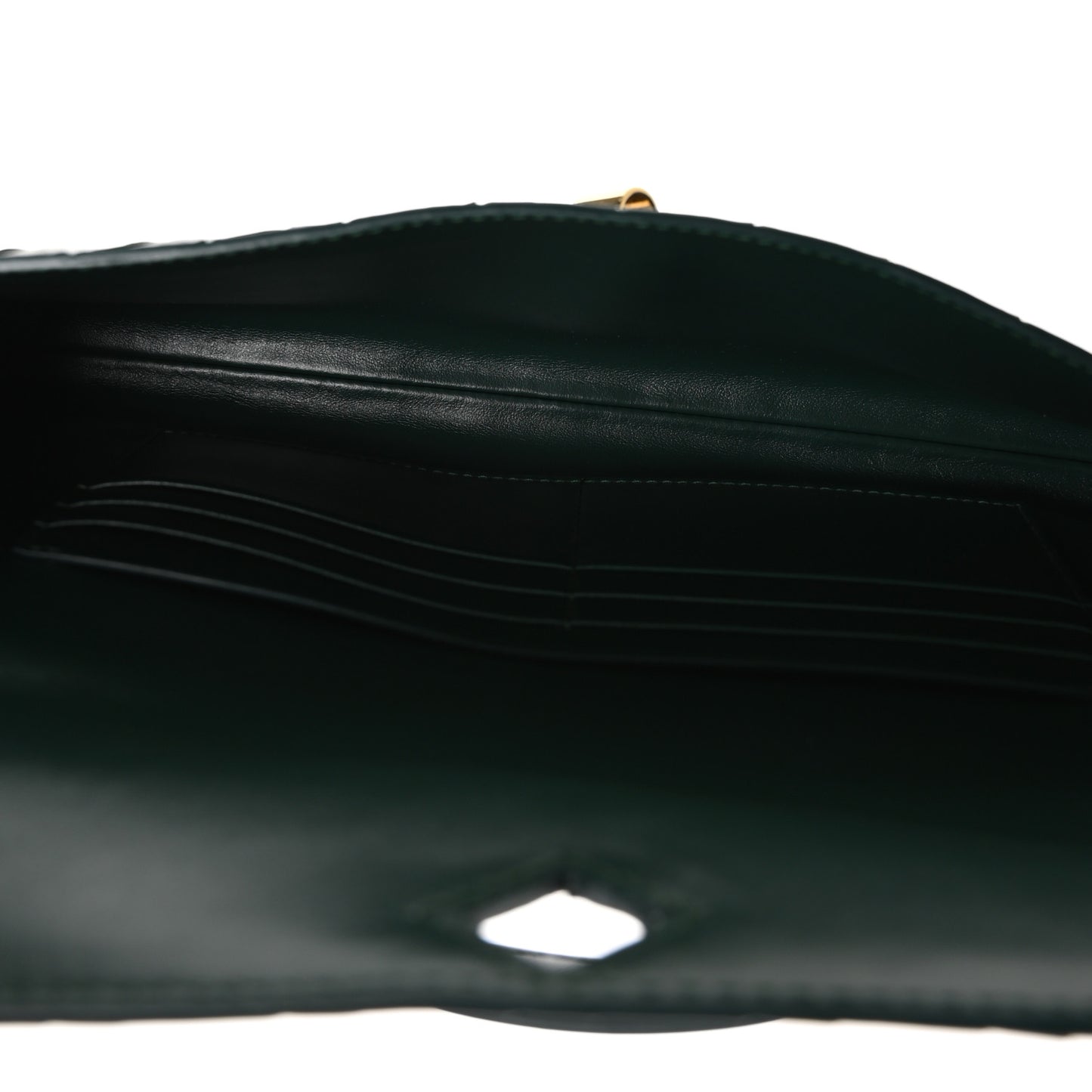 Nappa Intrecciato Long Andiamo Top Handle Clutch Emerald Green