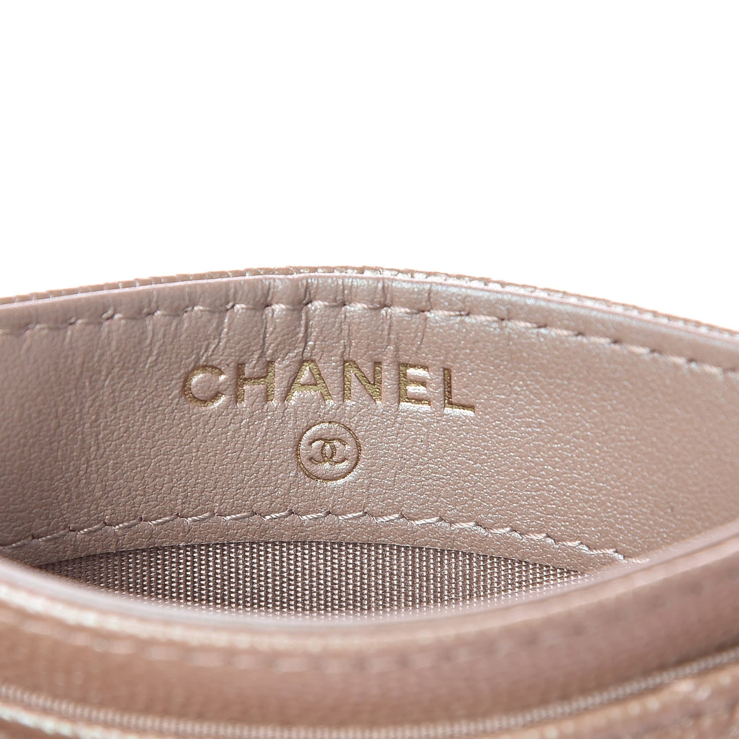 Chanel Iridescent Caviar Quilted Card Holder Beige 6 of 9