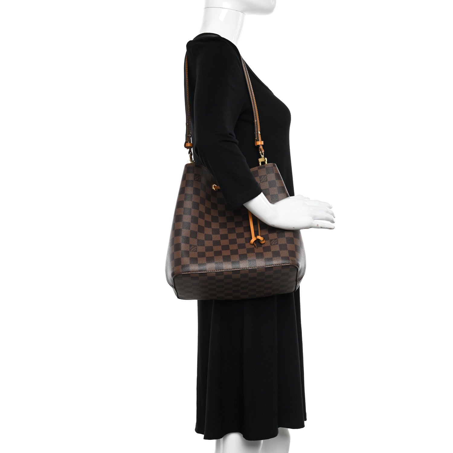 Louis Vuitton Damier Ebene Neonoe MM Safran 2 of 11