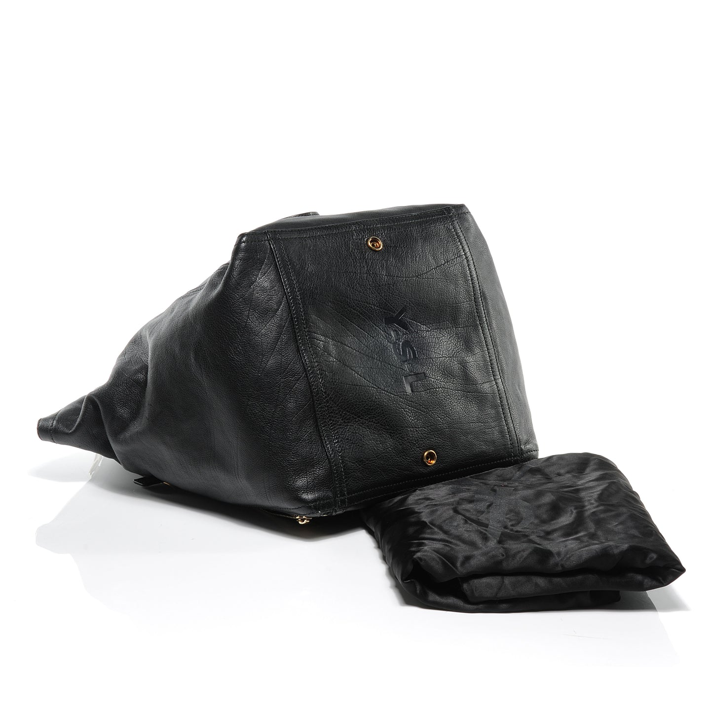 Leather Large Downtown Tote Black