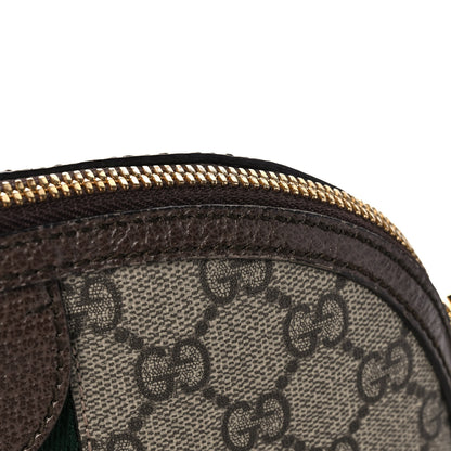 Gucci GG Supreme Monogram Textured Dollar Calfskin Web Small Ophidia Dome Shoulder Bag Beige Ebony New Acero 22 of 31