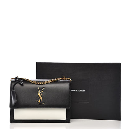 Saint Laurent Calfskin Bi-Color Medium Monogram Sunset Black Pearl White 13 of 13