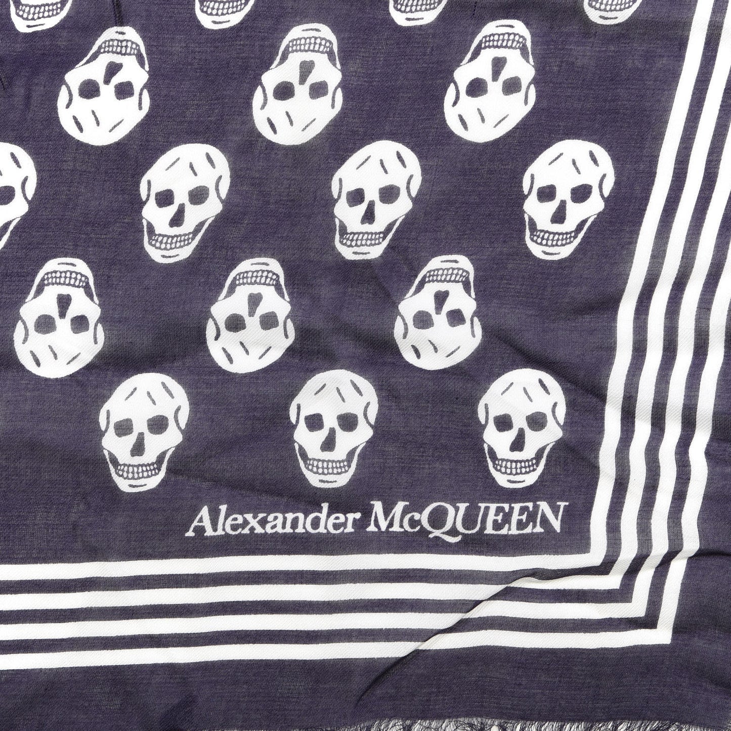 Wool Silk Cashmere Skull Scarf Purple