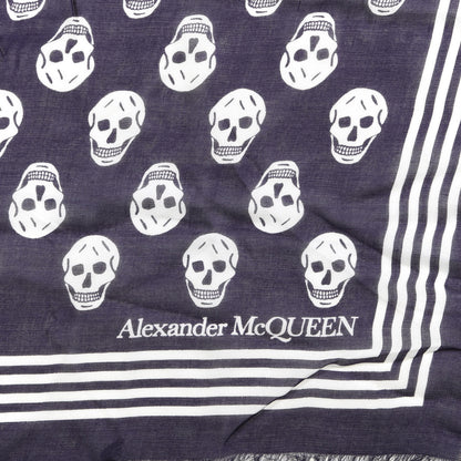 Alexander McQueen Wool Silk Cashmere Skull Scarf Purple 2 of 4