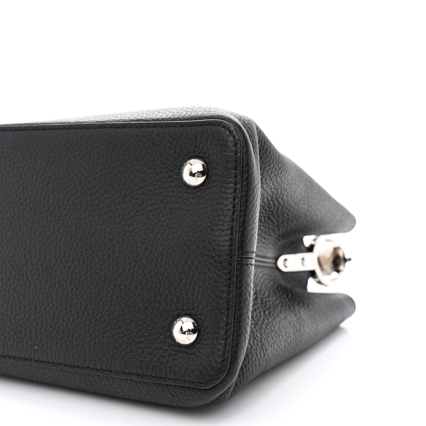 Taurillon Snakeskin Capucines MM Black