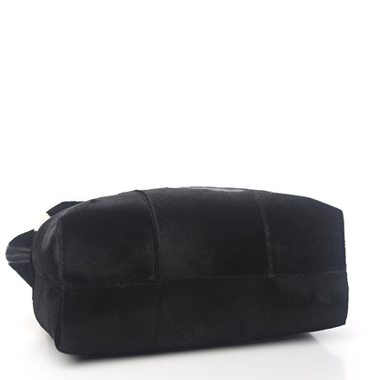 Fendi Rabbit Fur Calf Hair Pequin Weekender Bag Black White 3 of 8