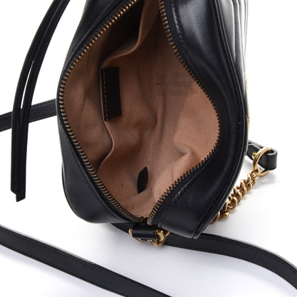 Gucci Calfskin Matelasse Mini GG Marmont Chain Shoulder Bag Black 4 of 4