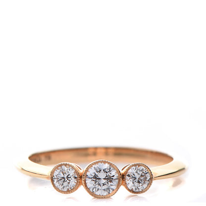 Tiffany 18K Yellow Gold Diamond Three Stone Milgrain Ring 50.6 5.5 1 of 5
