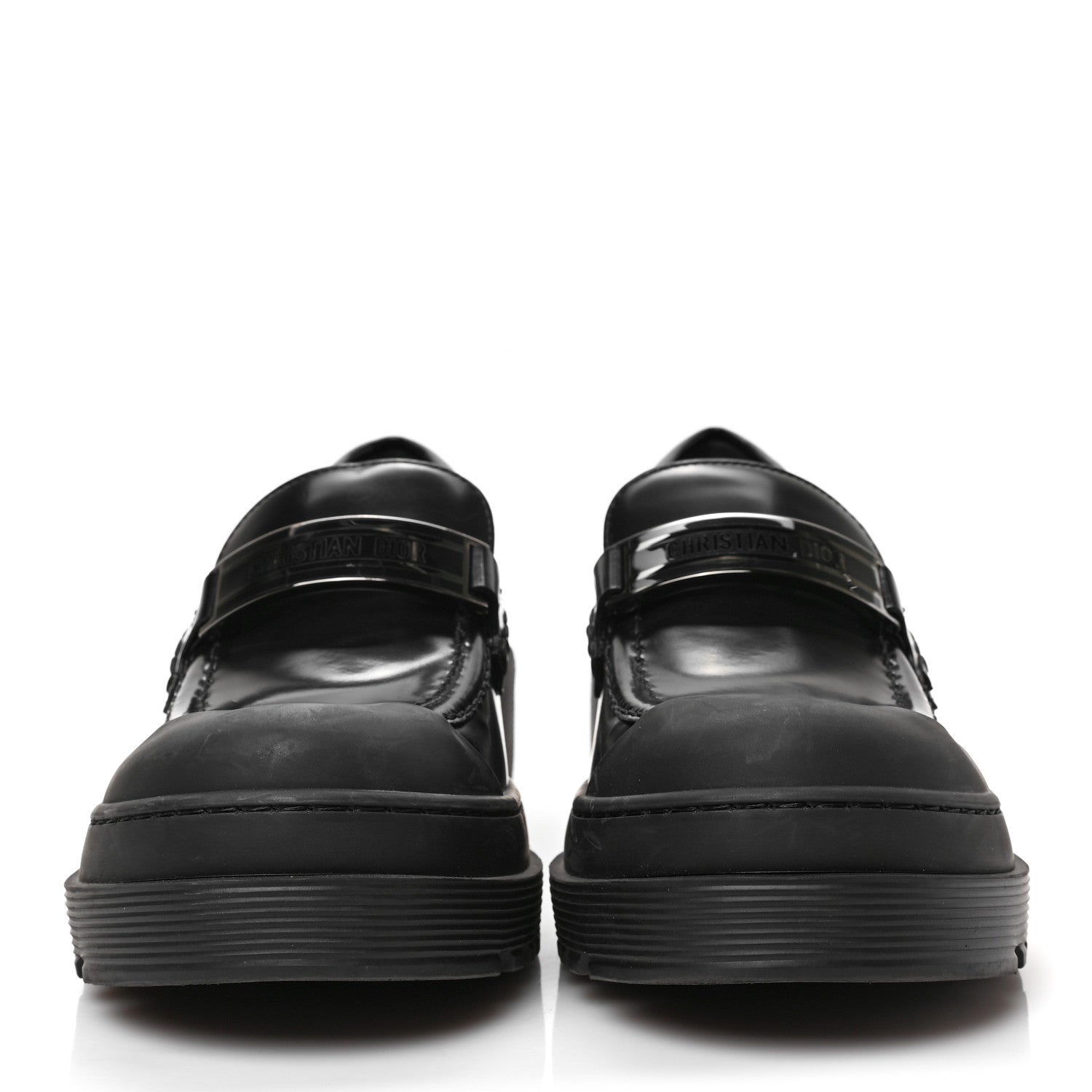 Christian Dior Brushed Calfskin Dior Code Lug Sole Platform 35mm Loafers 36 Black 2 of 8