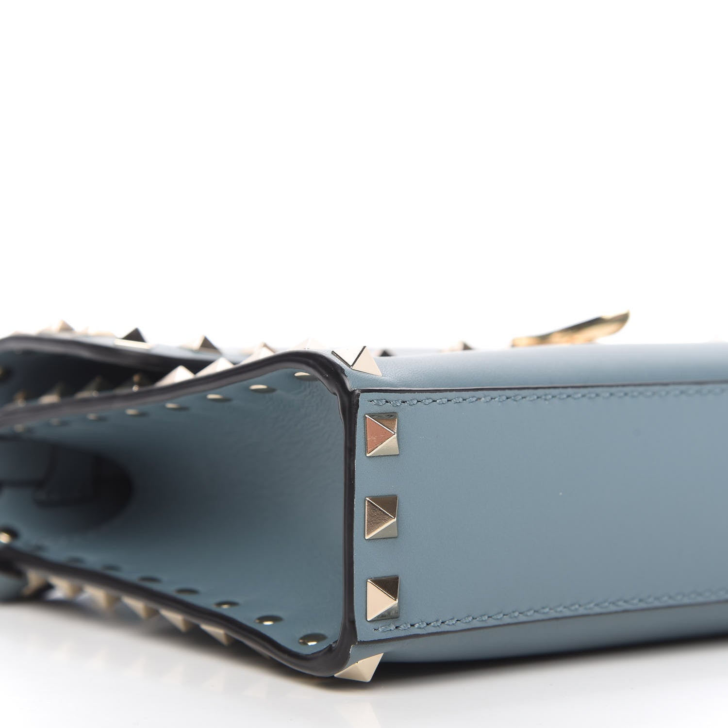 Valentino Garavani Vitello Rockstud Flip Lock Crossbody Bag Light Blue 6 of 11