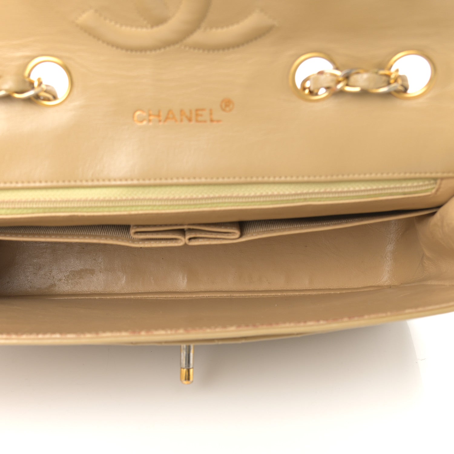 Chanel Lambskin Quilted Medium Single Flap Beige 5 of 17