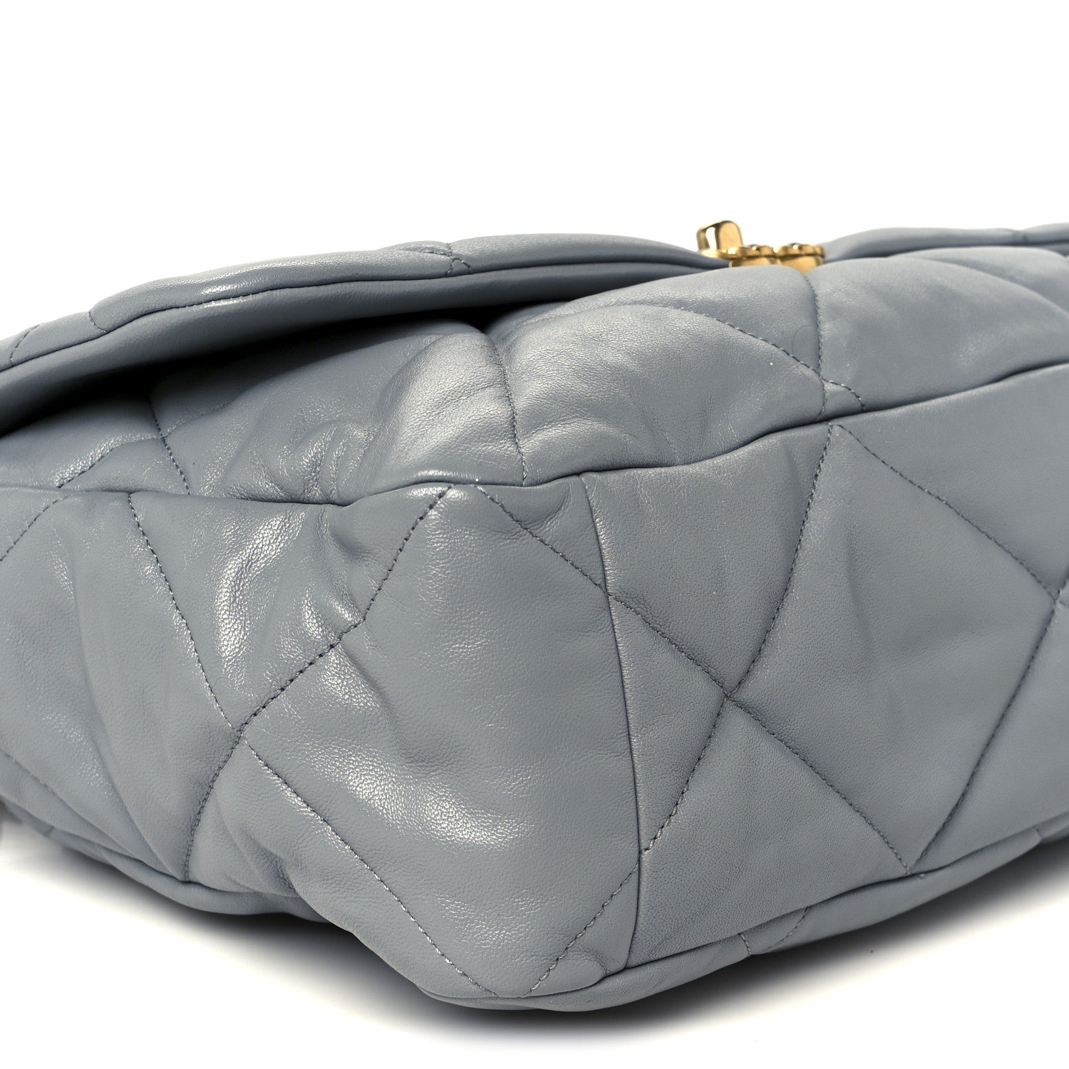 Chanel Goatskin Quilted Maxi Chanel 19 Flap Grey 9 of 10