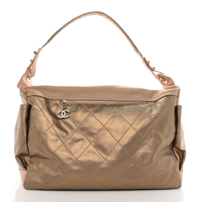 Chanel Metallic Coated Canvas Paris Biarritz XL Travel Bag Gold 2 of 10